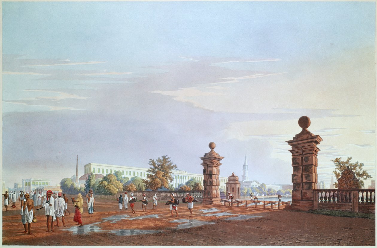Tankové náměstí ze západu, ryl Robert Havell, hospoda. 1824 od James Baillie after Fraser