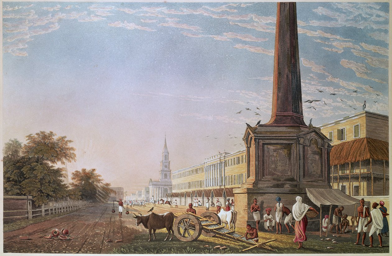 Writers Buildings, Kalkata, ryl Robert Havell, hospoda. 1824 od James Baillie after Fraser