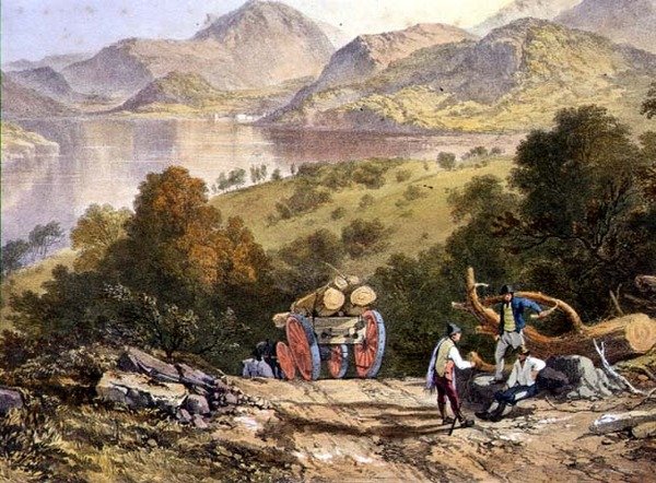 Ullswater, detail dřevařského vozíku, z 