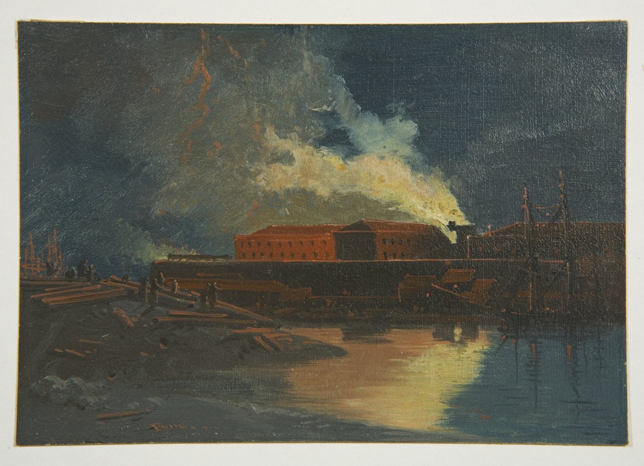 Bristol Riots: Burning of the New Gaol od James Baker Pyne