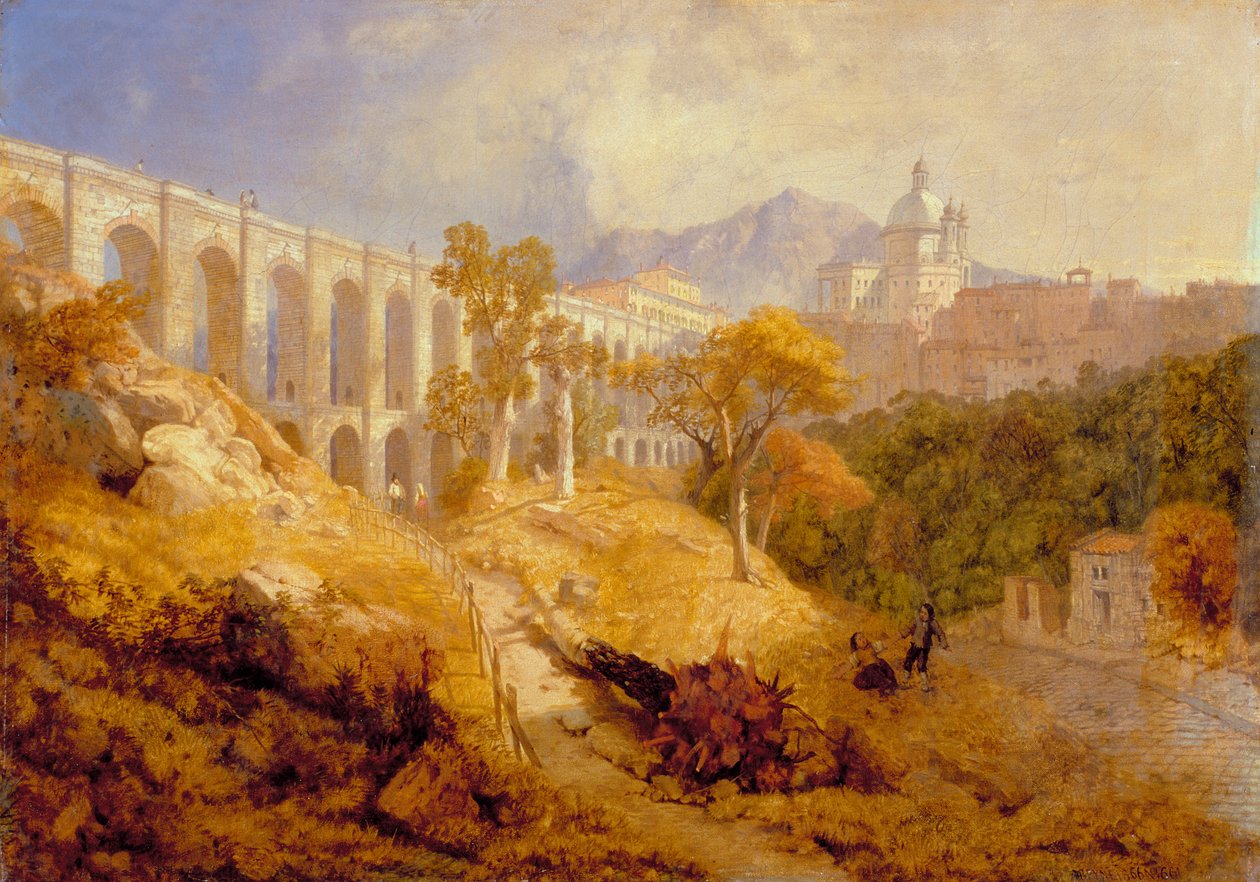 Akvadukt v Arricia, poblíž Říma, 1866 od James Baker Pyne