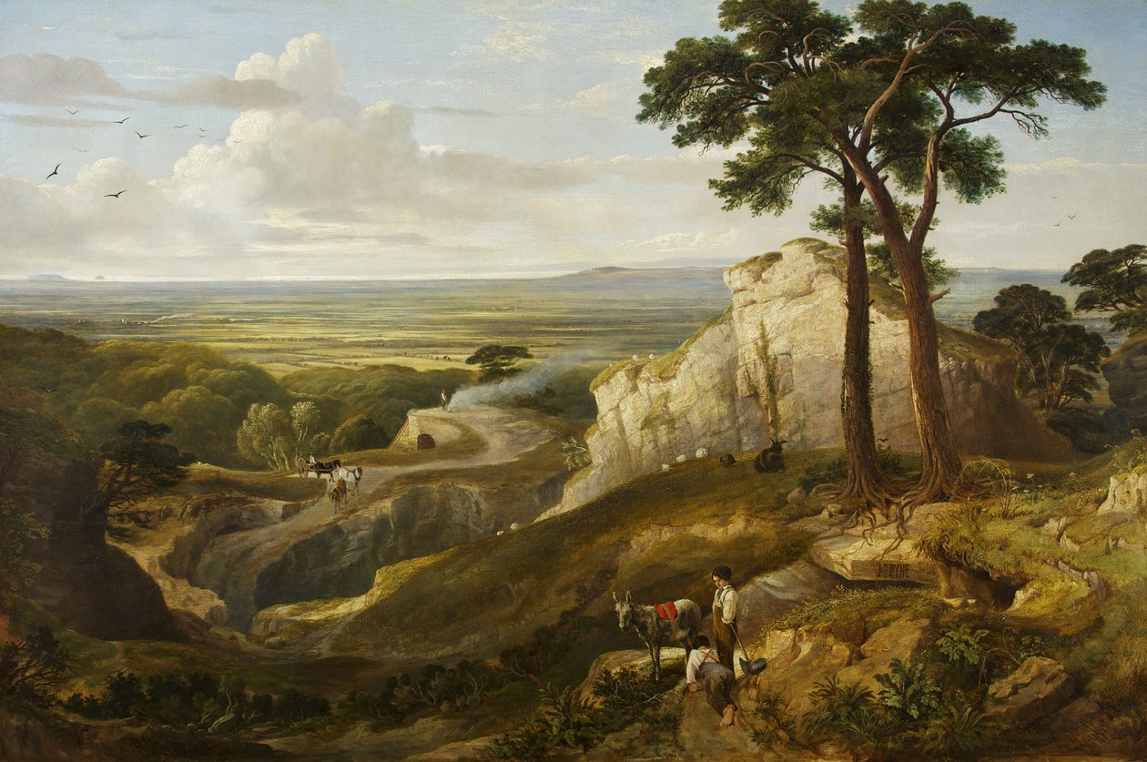 Pohled z Mendips, cca 1840 (olej na plátně) od James Baker Pyne