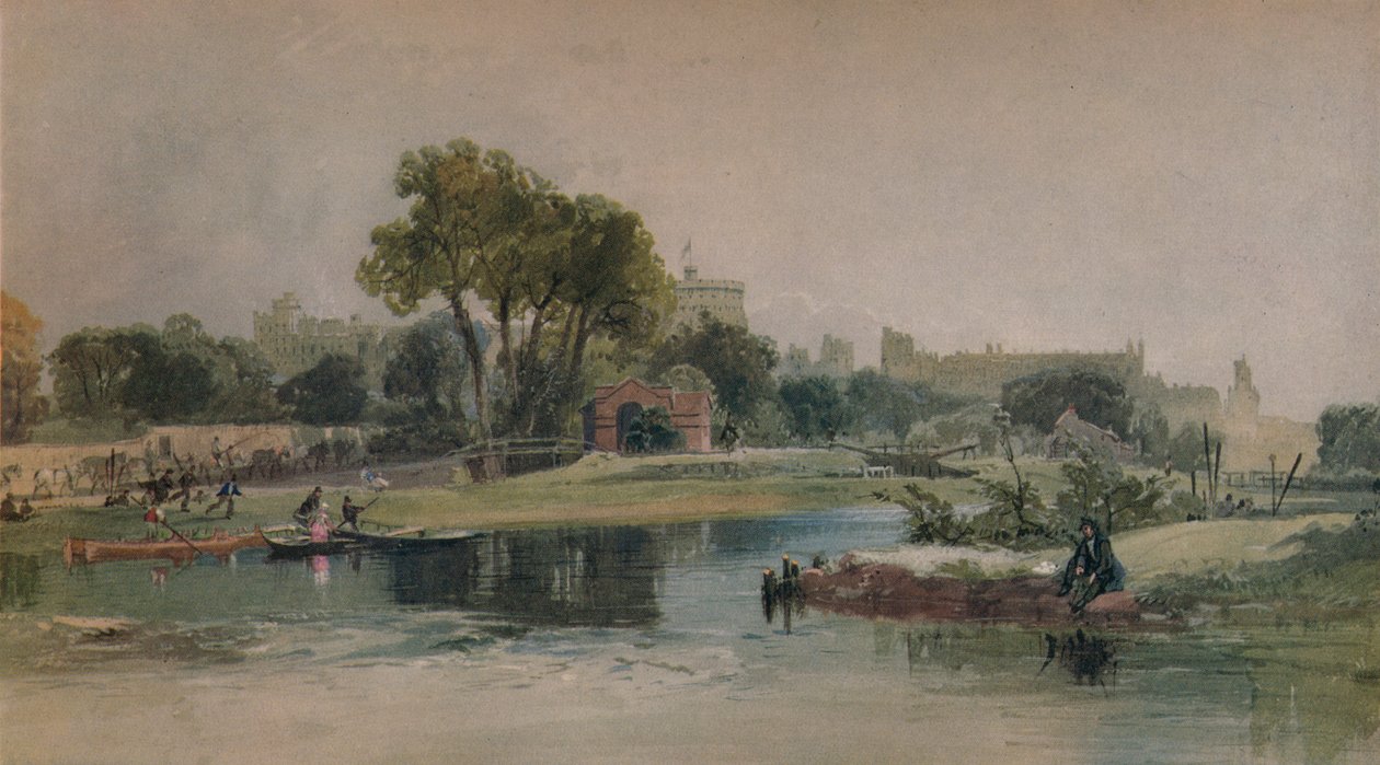 Hrad Windsor z Etonského hřiště, c1838 od James Baker Pyne