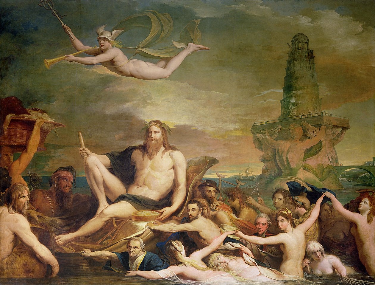 Commerce, aneb Triumph of the Thames, čtvrtý v sérii The Progress of Human Culture and Knowledge, c.1777-84 od James Barry