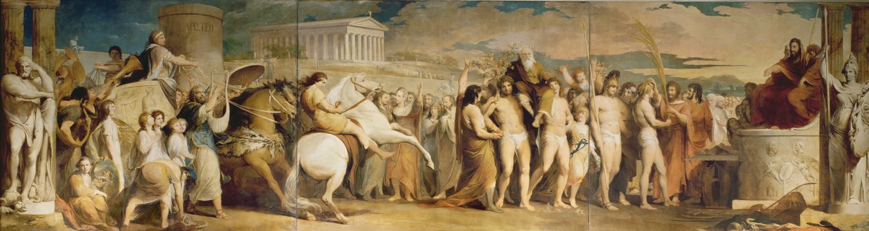 Crowning the Victors at Olympia, třetí v sérii The Progress of Human Culture and Knowledge, c.1777-84 (viz 101473 a 101474) od James Barry