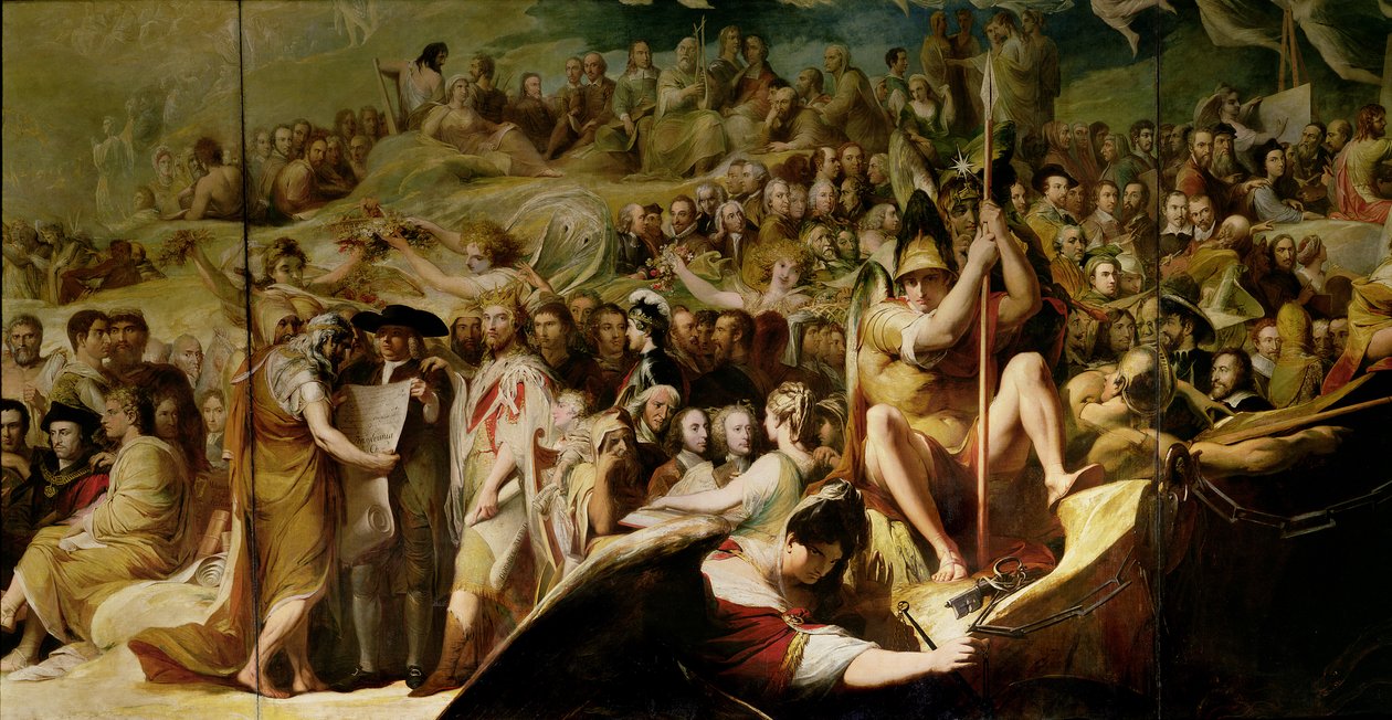 Elysium, neboli stav konečné odplaty, šestý v sérii Pokrok lidské kultury a vědění, detail vědců a filozofů (viz 101465) od James Barry