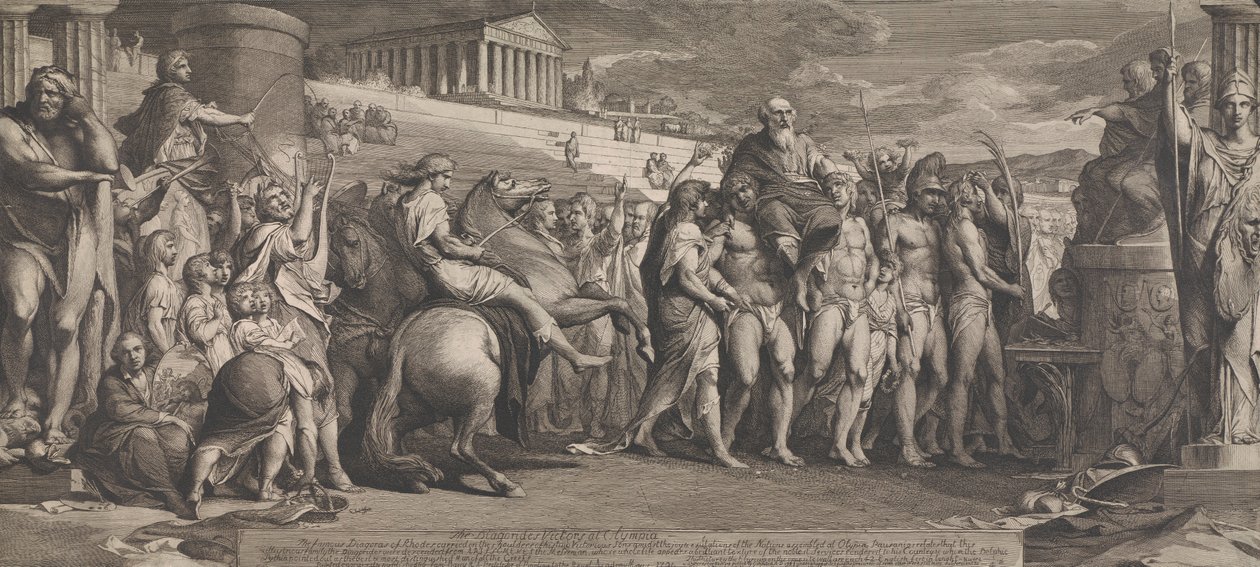 Vítězové Diagorides v Olympii (Design pro stěny Velkého pokoje Společnosti pro podporu umění) od James Barry