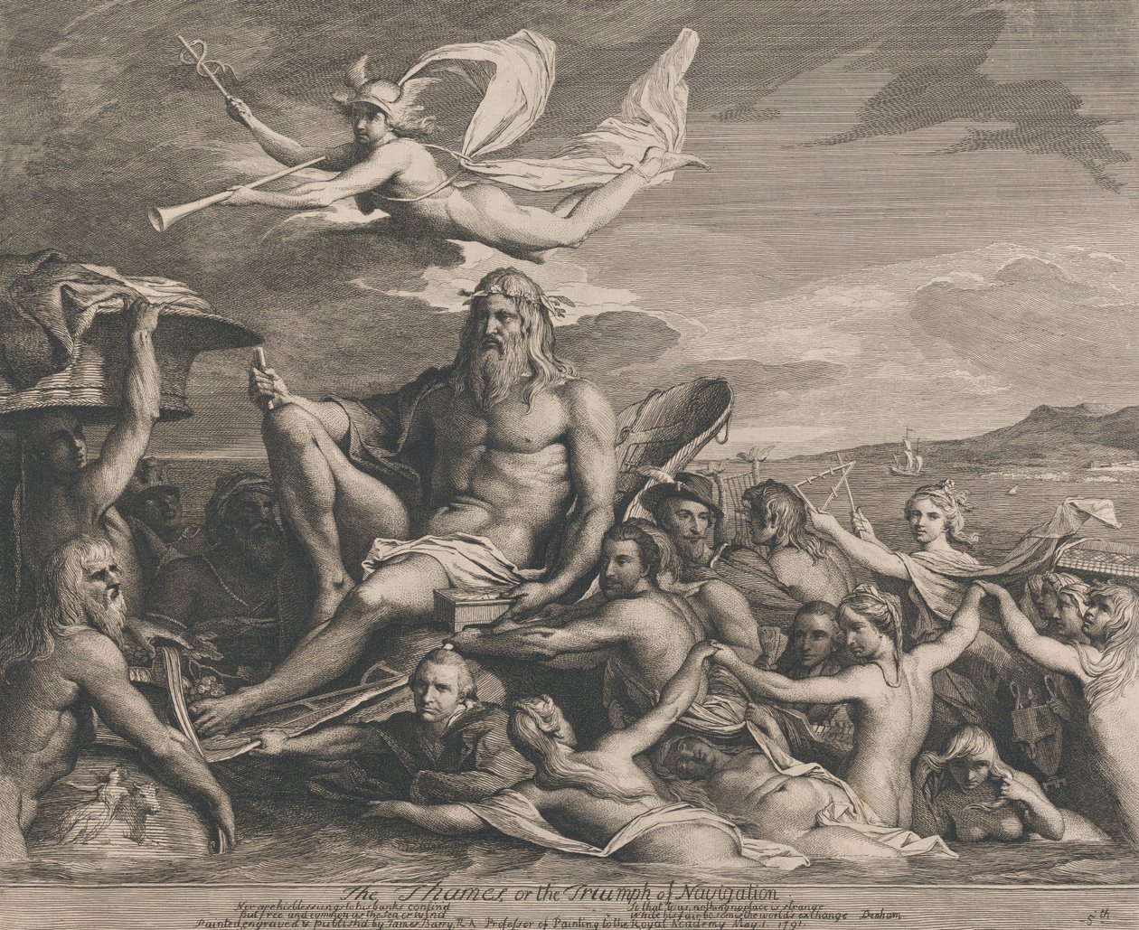Temže aneb Triumph of Navigation (Návrhy velké místnosti Společnosti pro podporu umění) od James Barry