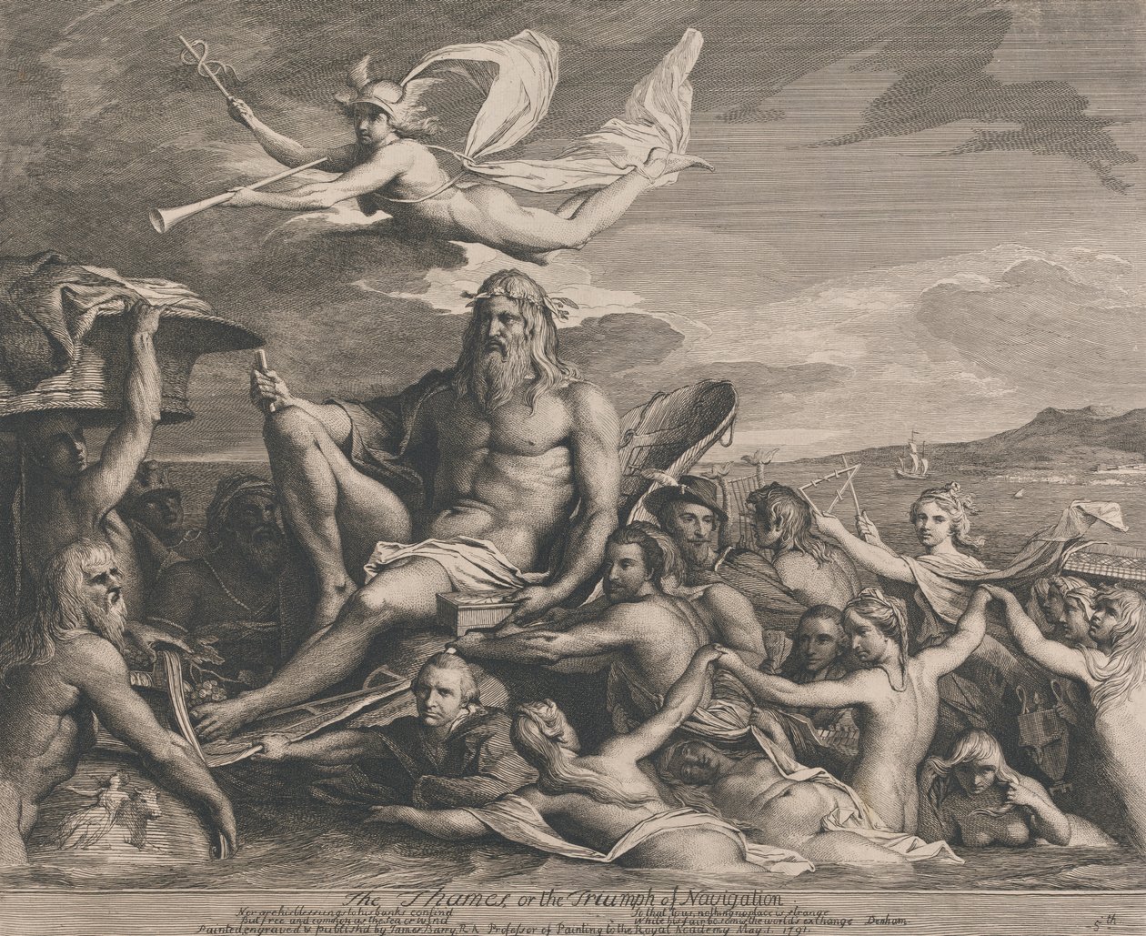 Temže aneb Triumph of Navigation (Návrhy velké místnosti Společnosti pro podporu umění) od James Barry