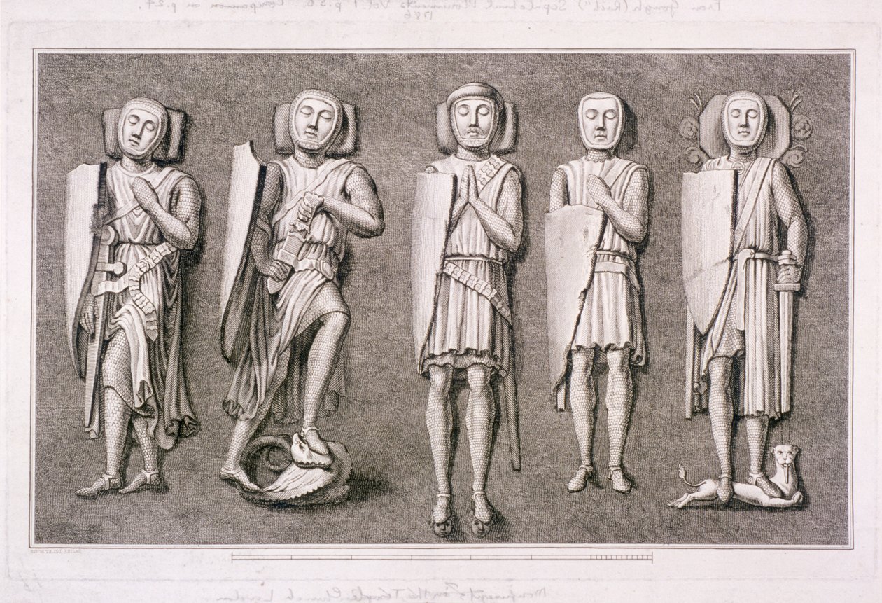 Pět podobizen rytířů z Temple Church, Londýn, 1786. od James Basire I
