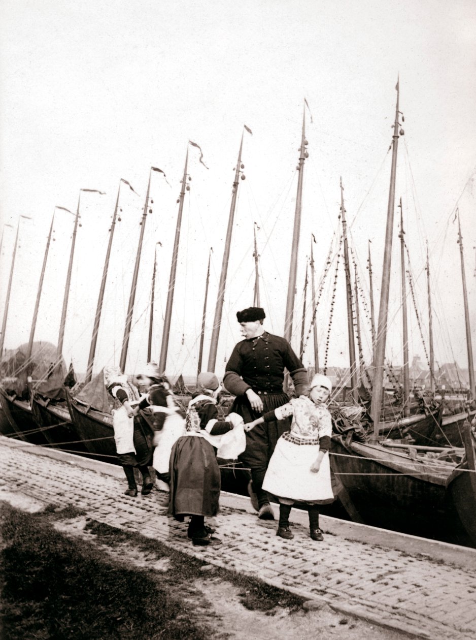 Lidé z Marken Island, Nizozemsko, 1898 od James Batkin