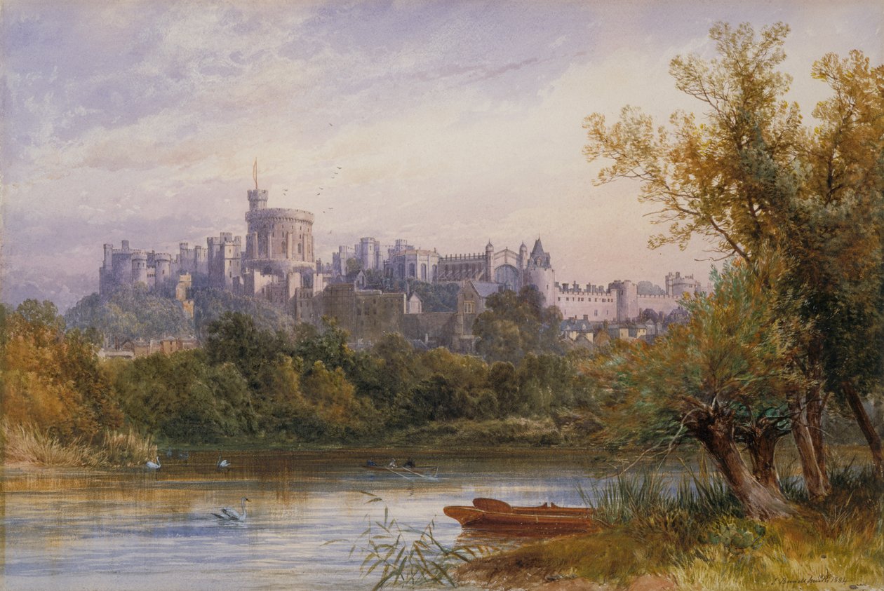 Pohled na hrad Windsor z Temže od James Burrell Smith