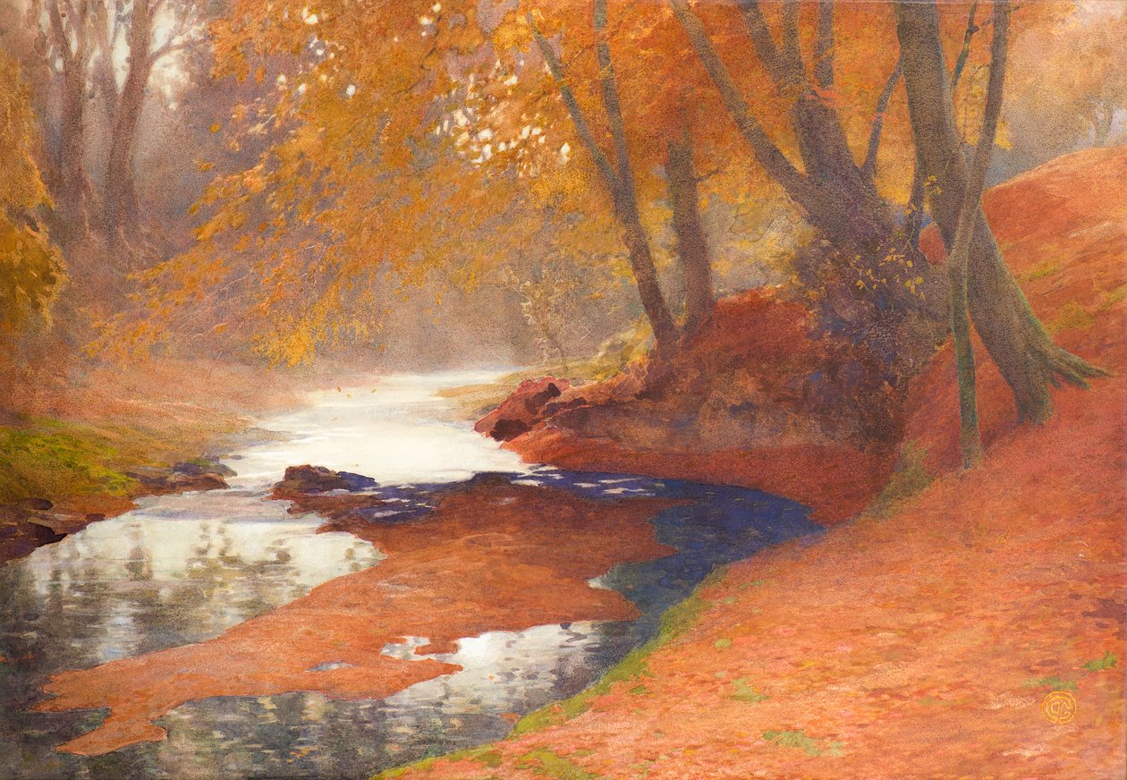 Podzimní scéna (akvarel) od James Cadenhead