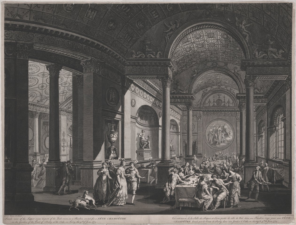 Fete Champetre, 9. června 1774 (uvnitř večeřadla) od James Caldwall