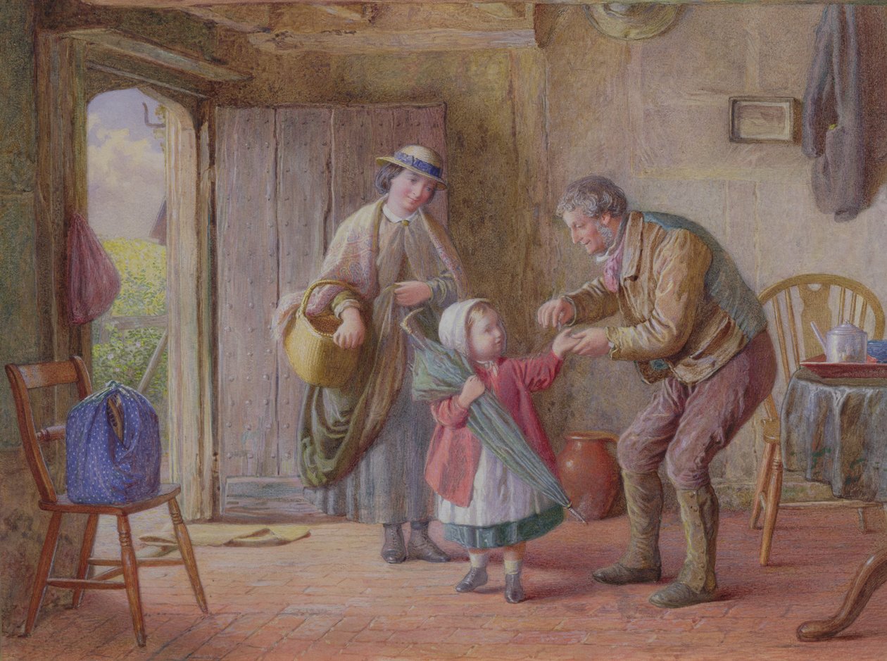 Peníz pro sebe, asi 1870 (akvarel) od James Clarke Waite