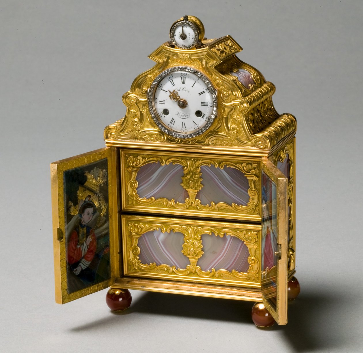 Miniaturní skříňka s hodinkami, cca 1770-75 od James Cox