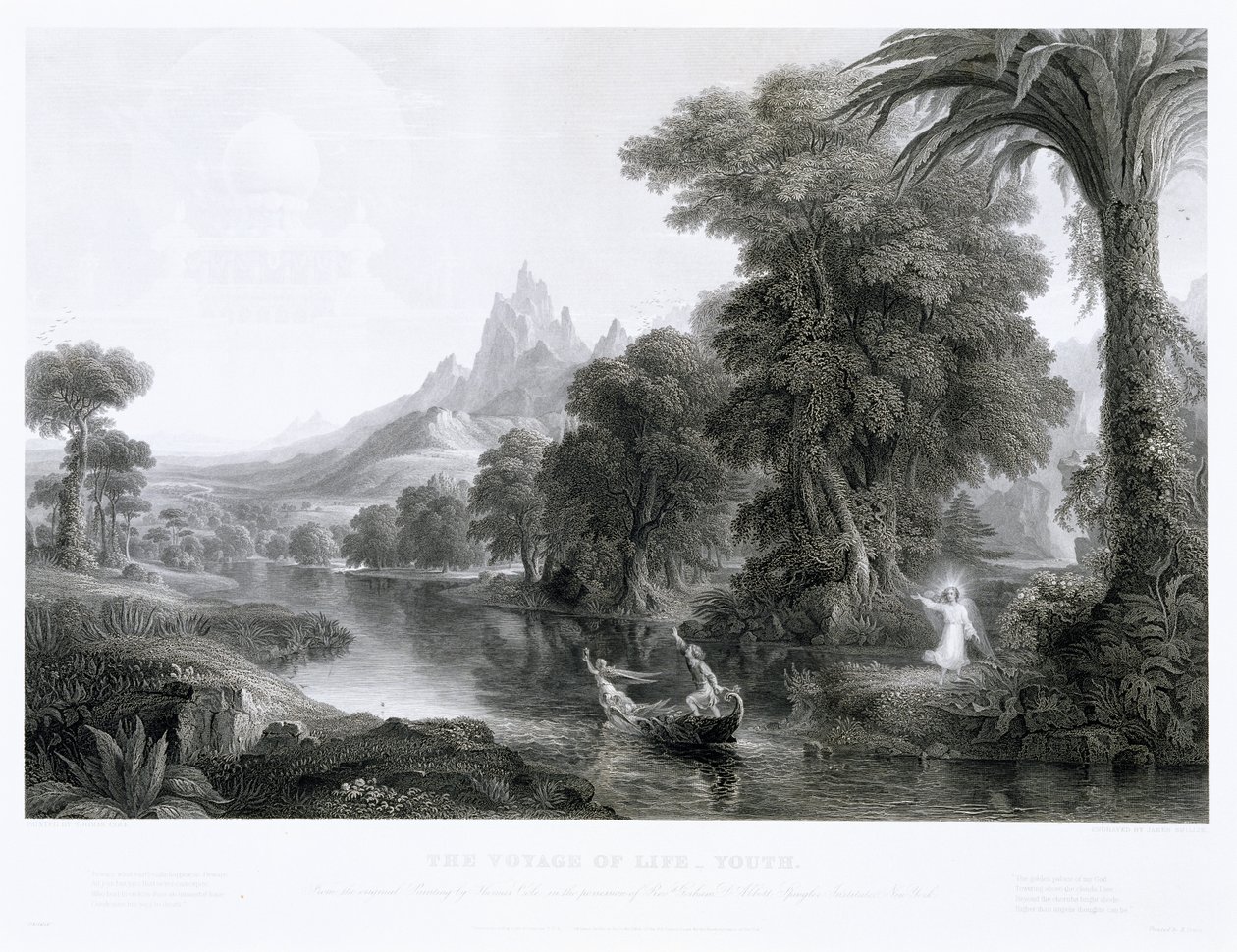 Cesta života — mládí, c. 1855 (rytina) od James David Smillie
