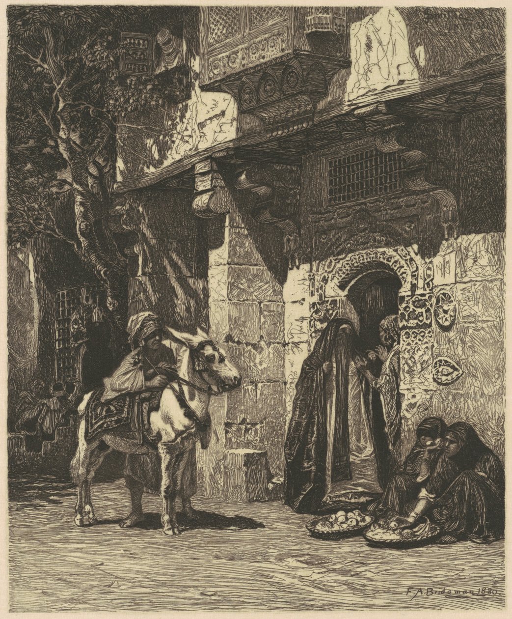 Dáma z Káhiry na návštěvě od James David Smillie, after Frederic Arthur Bridgman