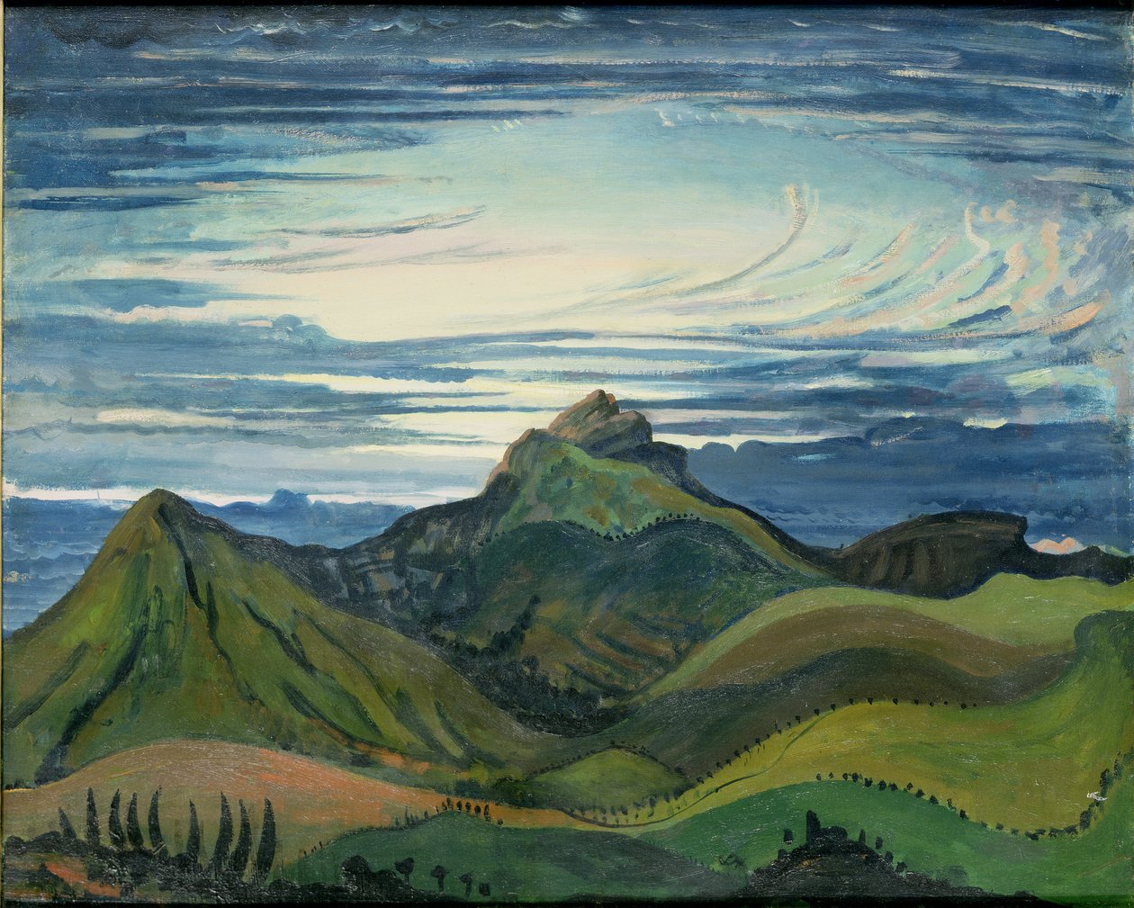 Západ slunce v Pyrenejích, cca 1912-13 od James Dickson Innes