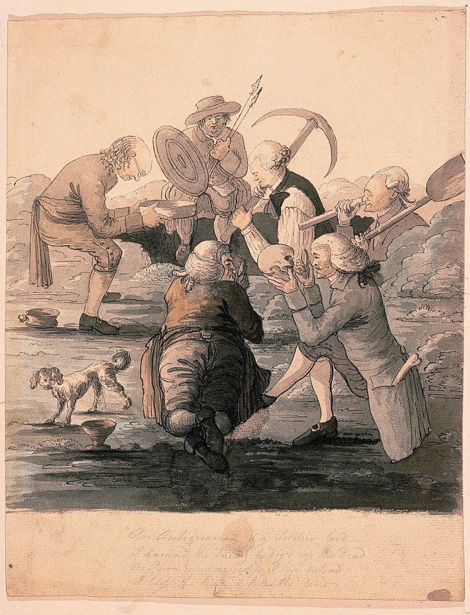 The Barrow Diggers, cca 1787 (pero a inkoust na papíře) od James Douglas