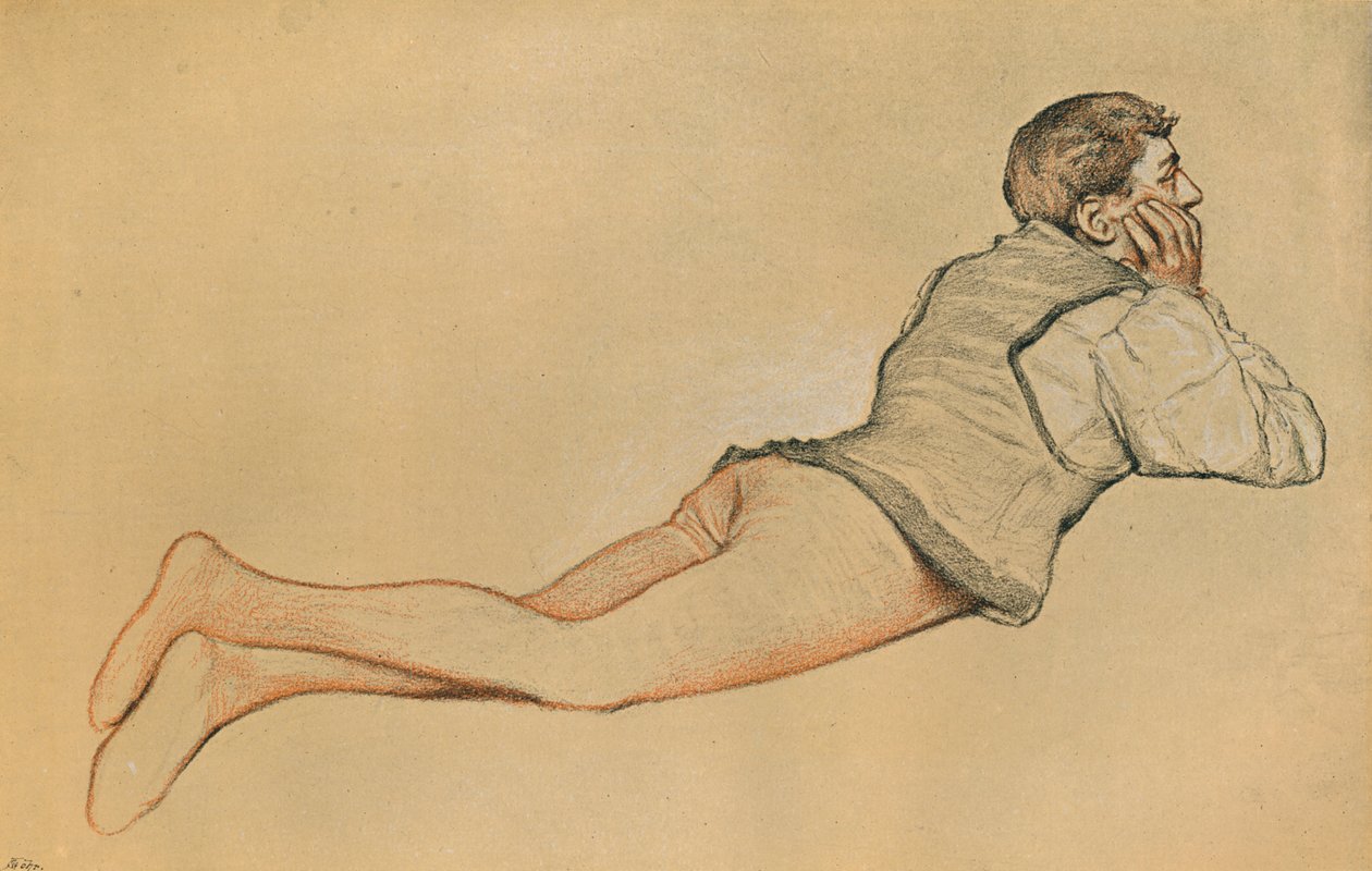Boccaccio: Úvodní scéna v Decamerone Decameron, c1900 od James Dromgole Linton