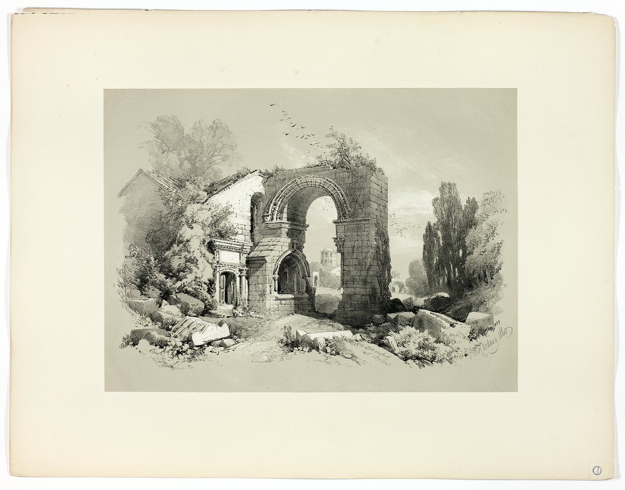 Aliscamps, W. Arles, z Malebných výběrů od James Duffield Harding