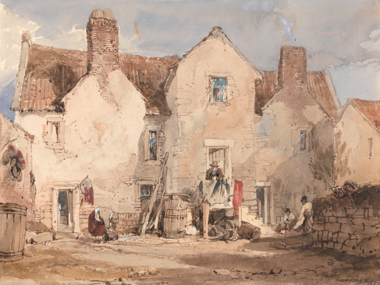 Rybářské domy v Sculcoats poblíž Hull, Yorkshire od James Duffield Harding