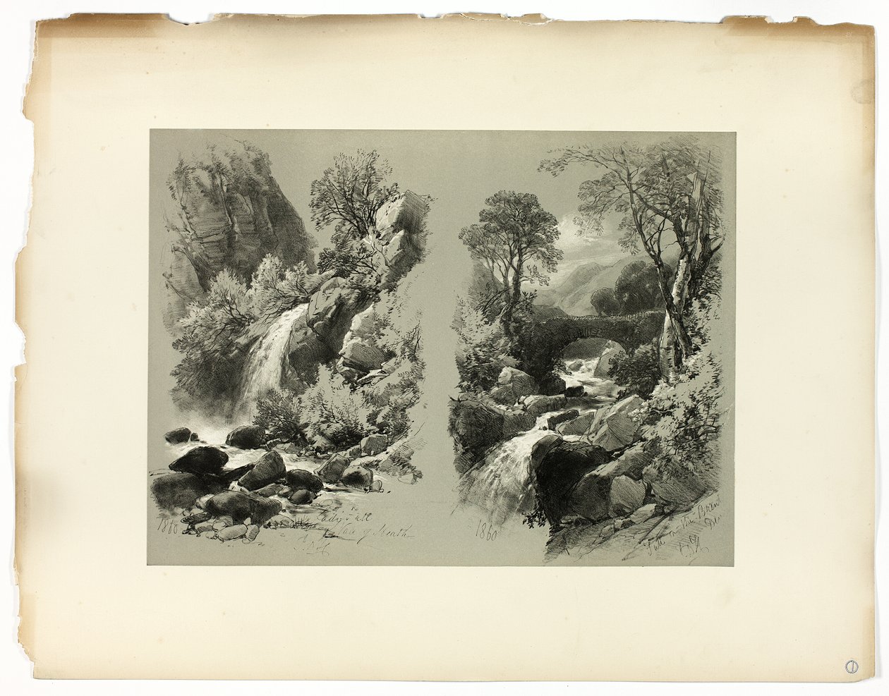 Lady Fall, Vale of Heath a Fall on the Brent, z Malebných výběrů od James Duffield Harding