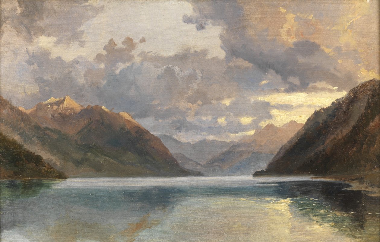Lucernské jezero (olej na papíře na plátně) od James Duffield Harding