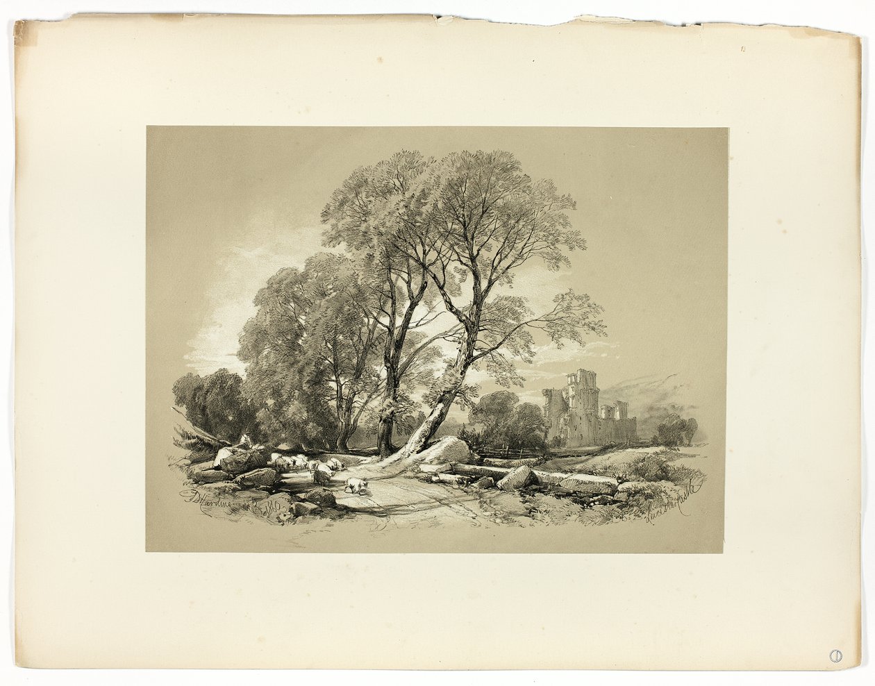 Hrad Leicester, z Malebných výběrů od James Duffield Harding