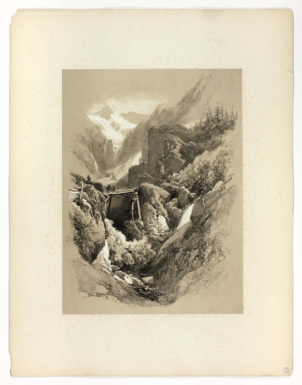 Saint Gothard, W. Wasen, z Malebných výběrů od James Duffield Harding