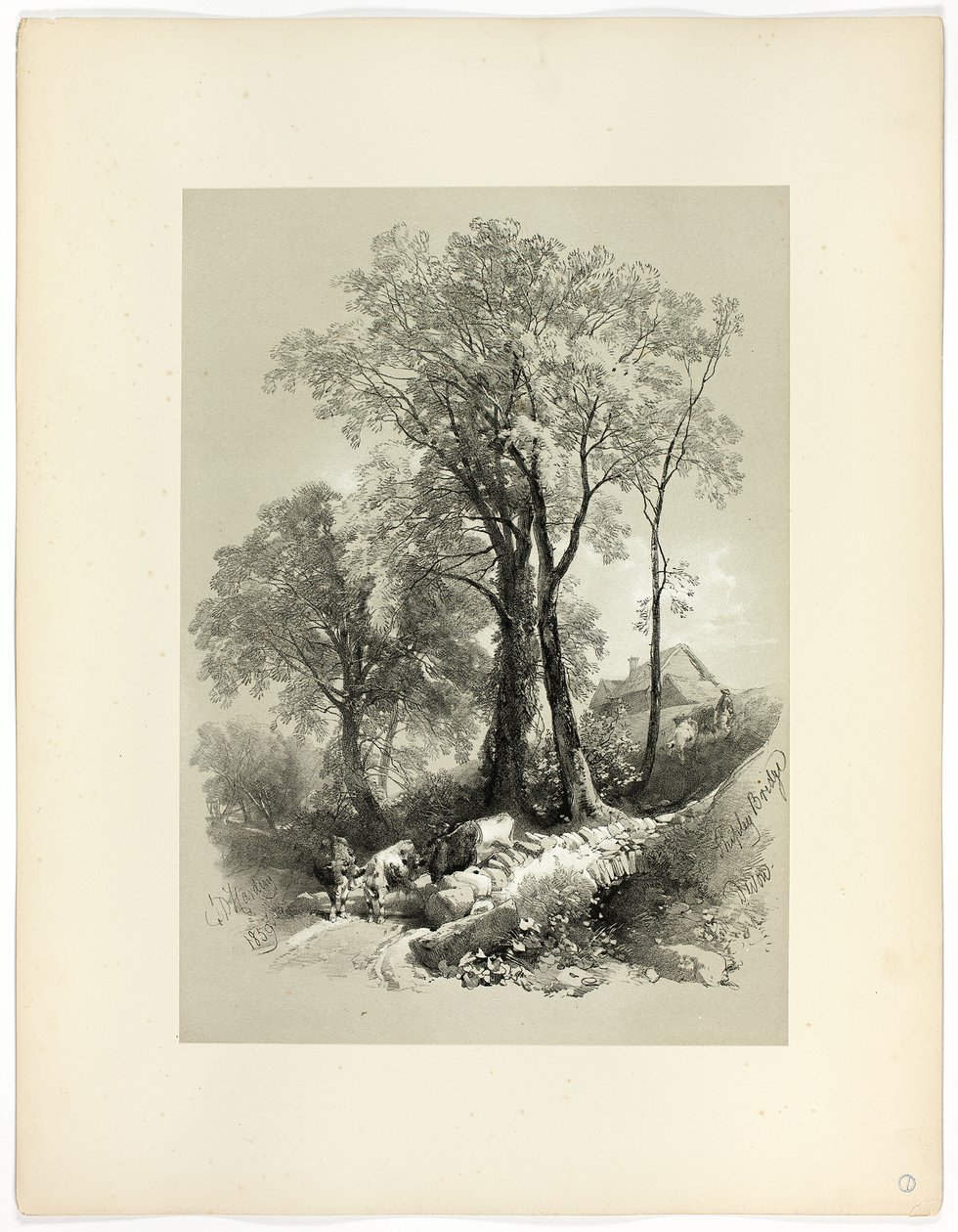 Shipley Bridge, Devon, z Picturesque Selections od James Duffield Harding