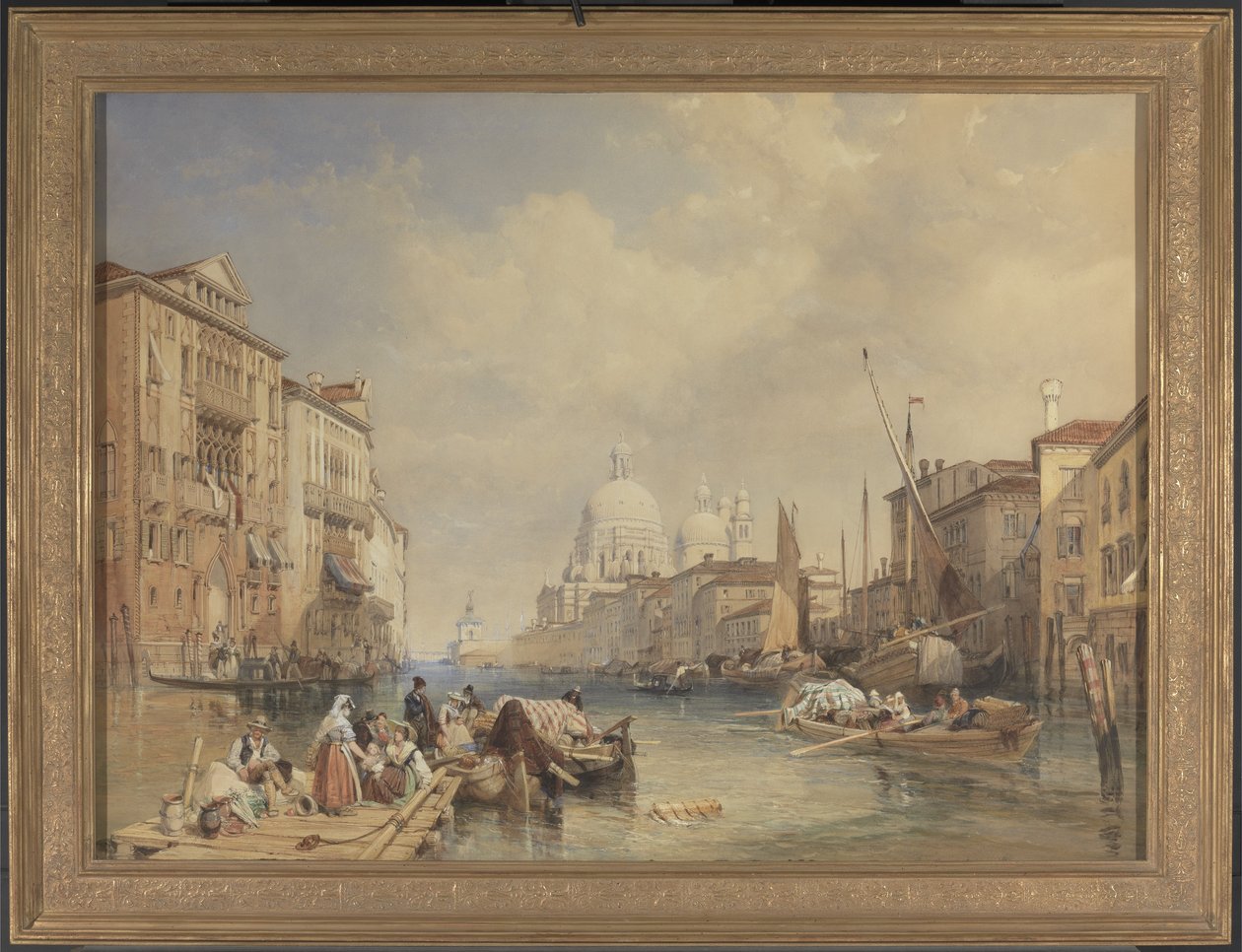 The Grand Canal, Benátky, 1835 (wc, barva těla, pero, inkoust a tužka na papíře položeném na panelu) od James Duffield Harding