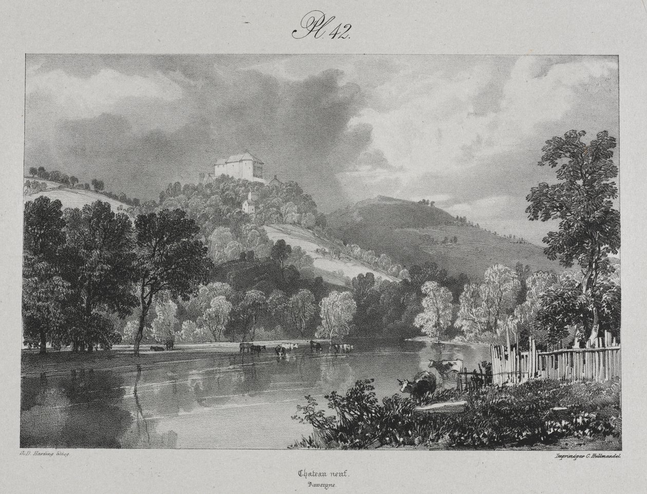 Malebné a romantické cesty starou Francií. Auvergne: Château Neuf od James Duffield Harding