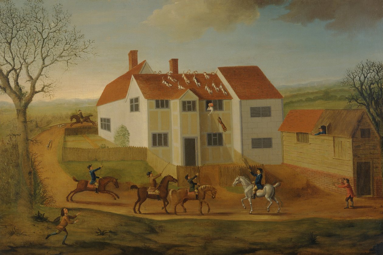 John Sidey a jeho psi na farmě poblíž Hadleigh, Suffolk od James Dunthorne