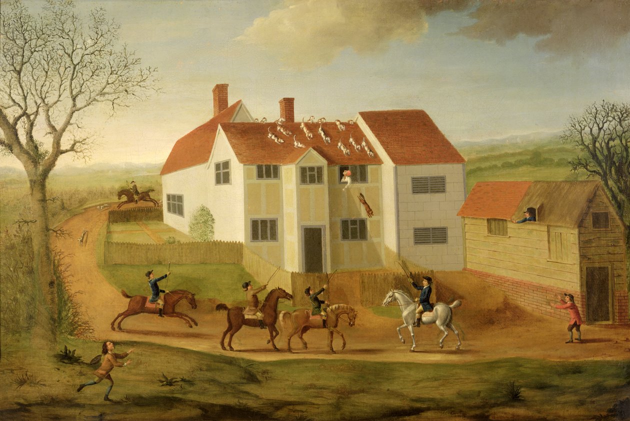 John Sidey a jeho psi na farmě poblíž Hadleigh, Suffolk od James Dunthorne
