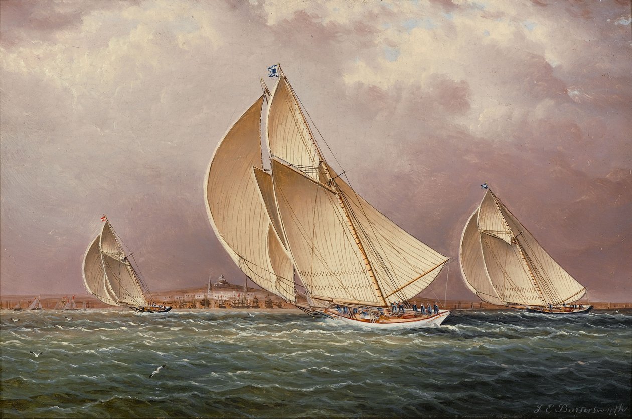 Jachting v bostonském přístavu od James E. Buttersworth