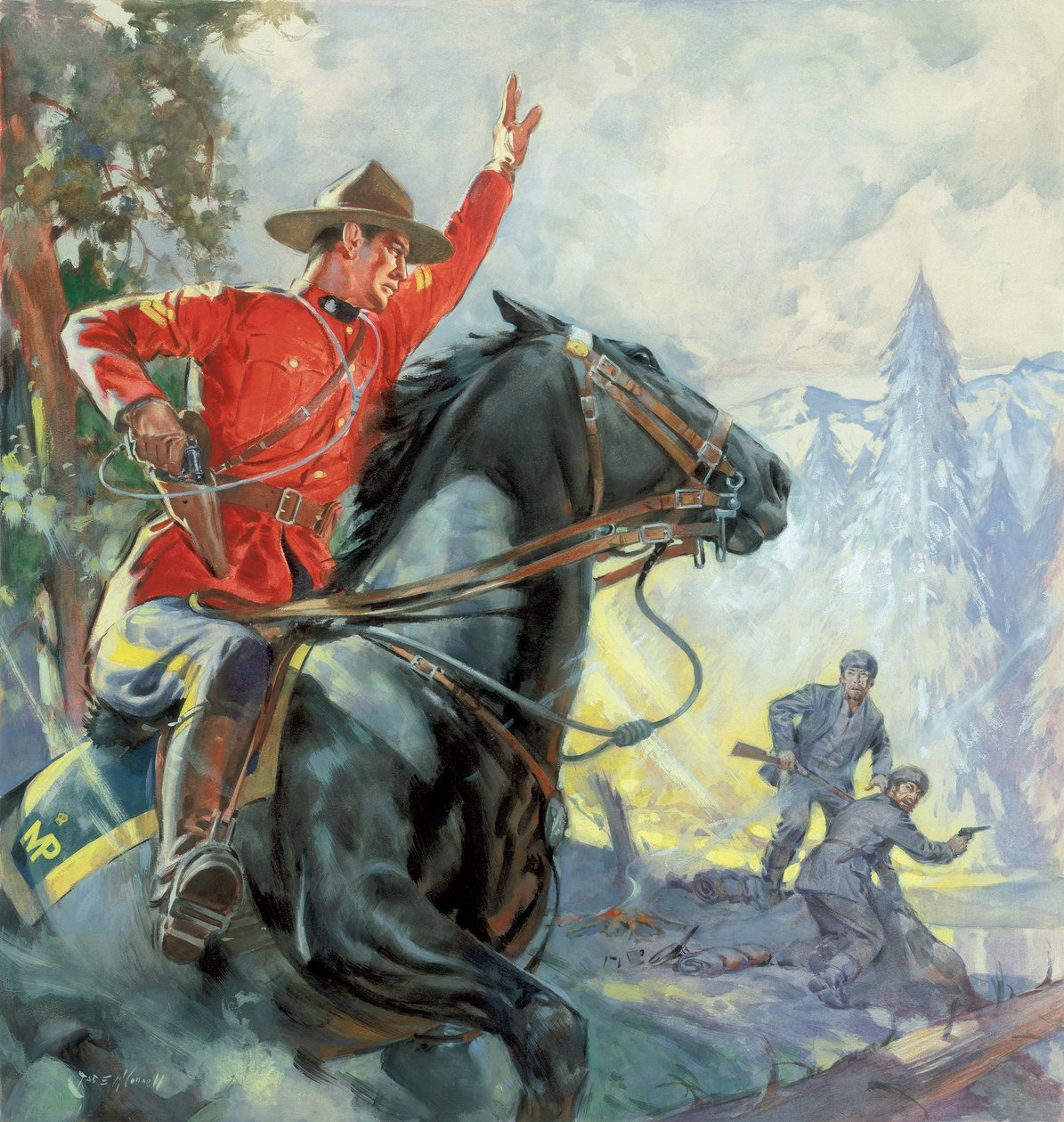 Kanadští horalé (kvaš na papíře) od James Edwin McConnell