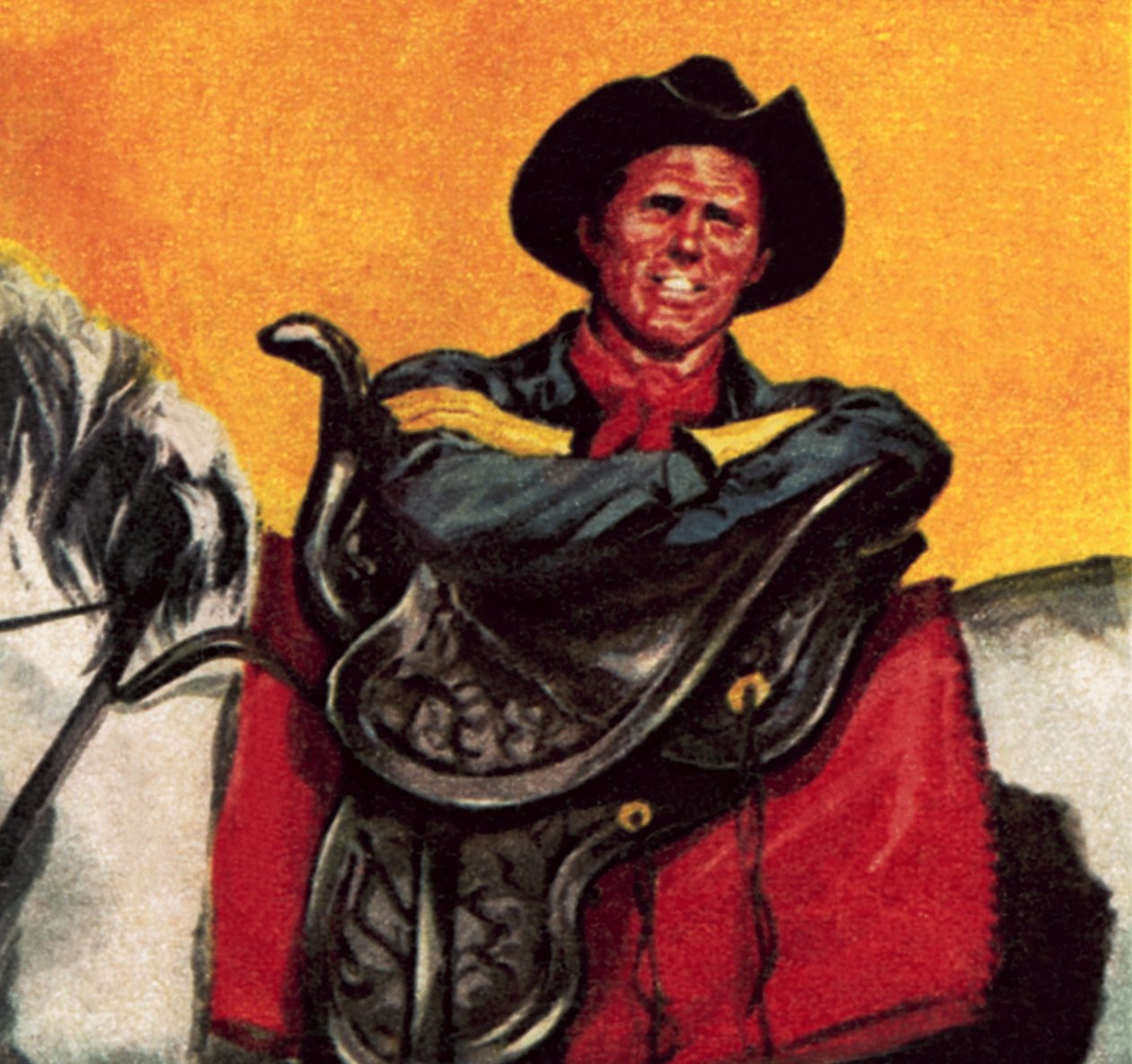 Kovboj se sedlem od James Edwin McConnell