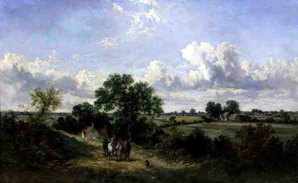 Návrat domů ze sklizně, Suffolk (olej na plátně) od James Edwin Meadows