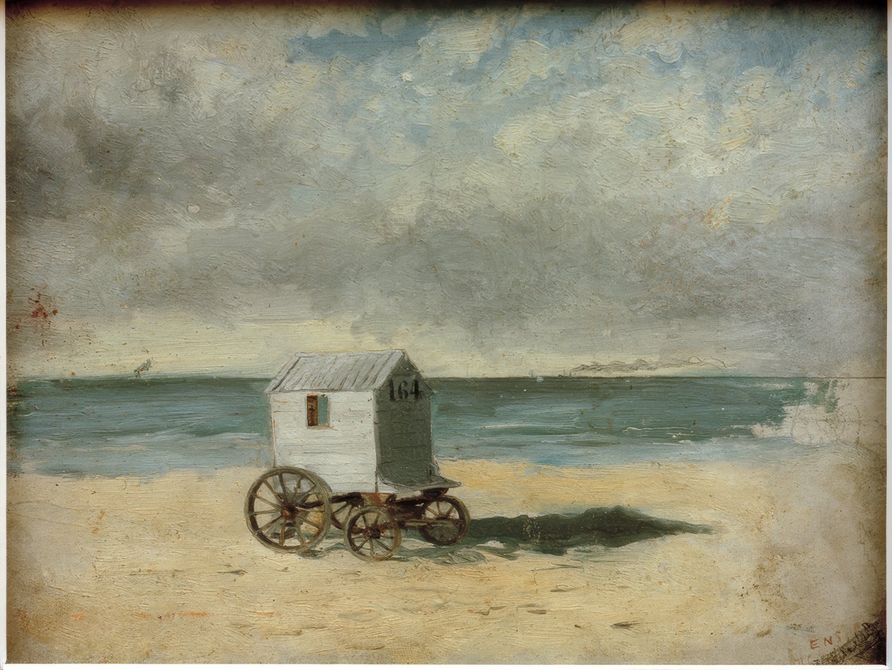 Koupací vozíky od James Sidney Ensor