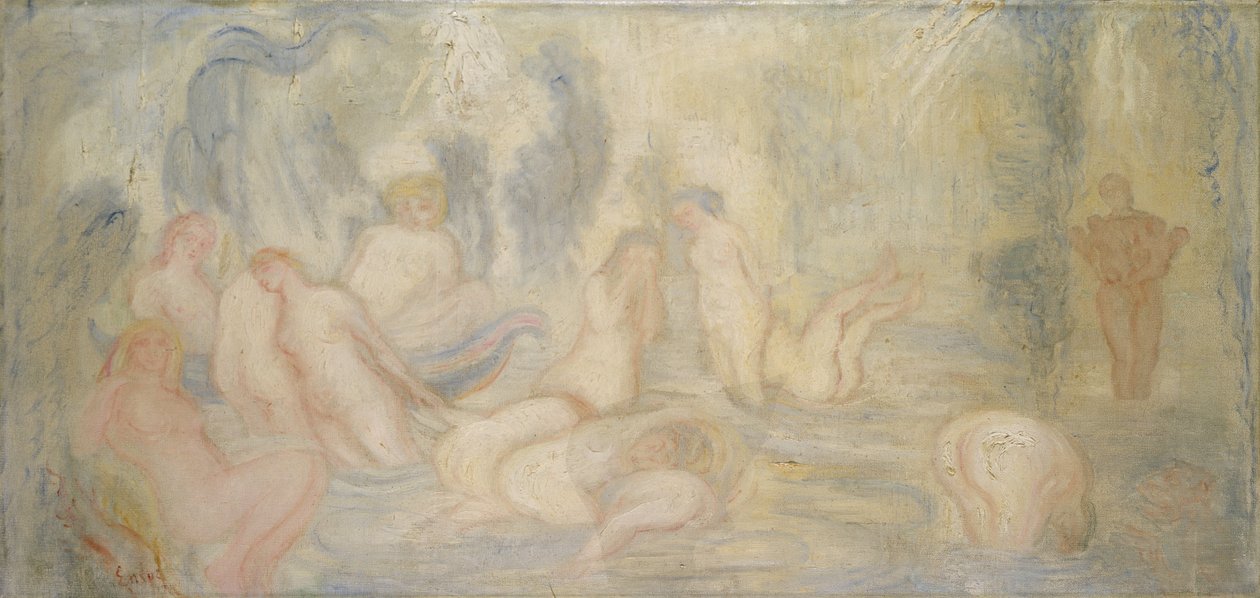 Koupající se dívky (zakřivené a zvlněné linie) 1911 (olej na plátně) od James Ensor