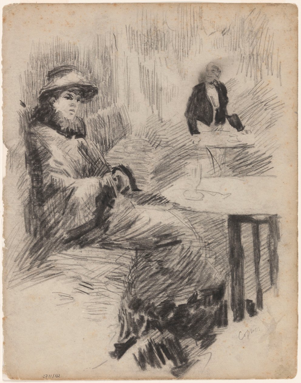 Kopie: žena u stolu v kavárně od James Ensor