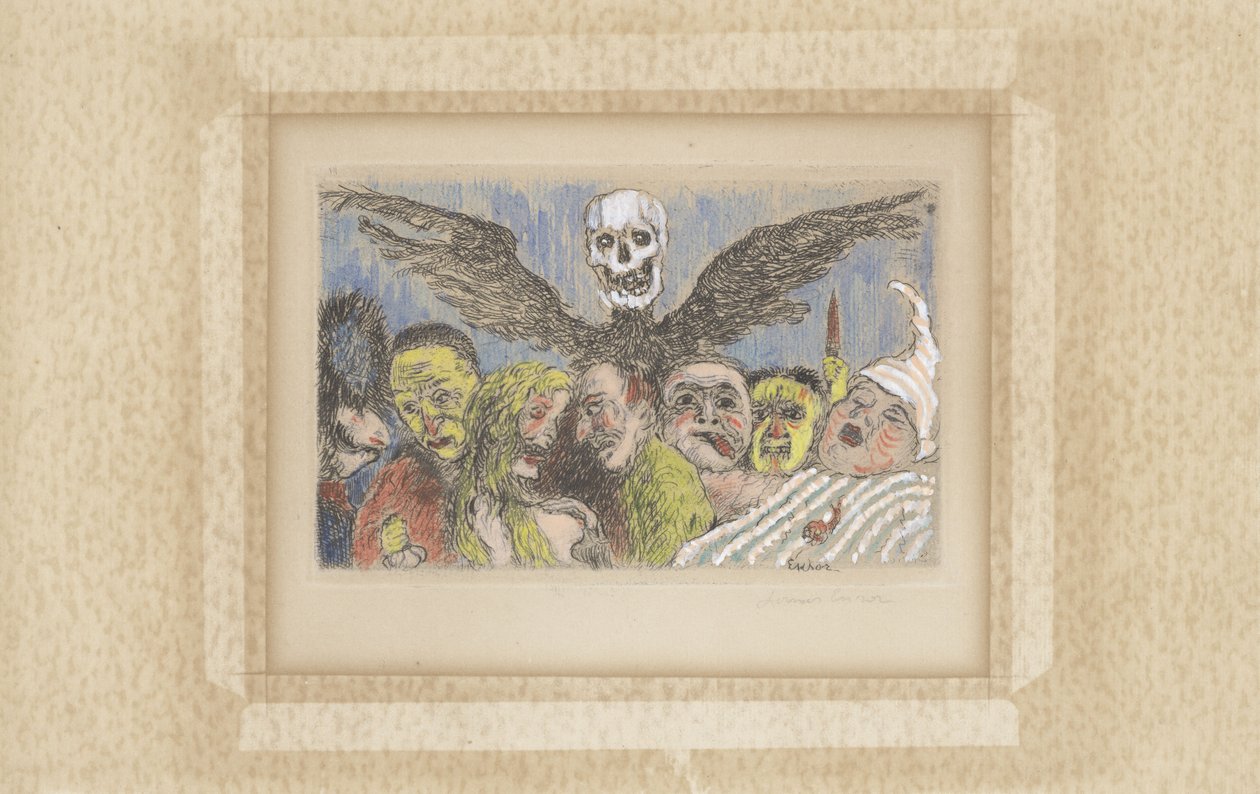 Smrt přemohla hlavní hříchy od James Ensor