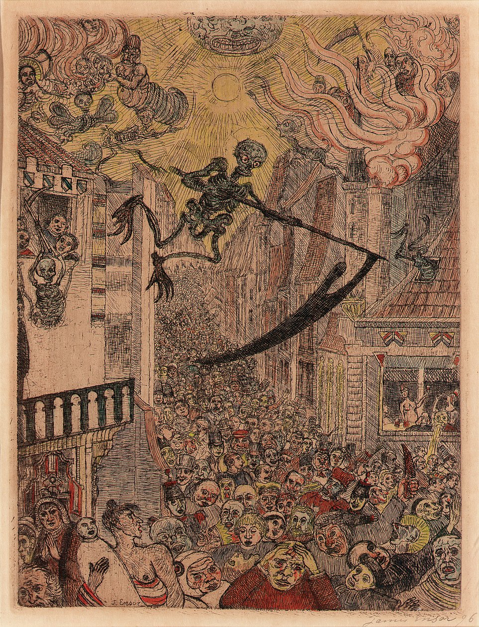 Smrt pronásleduje hejno lidí od James Ensor