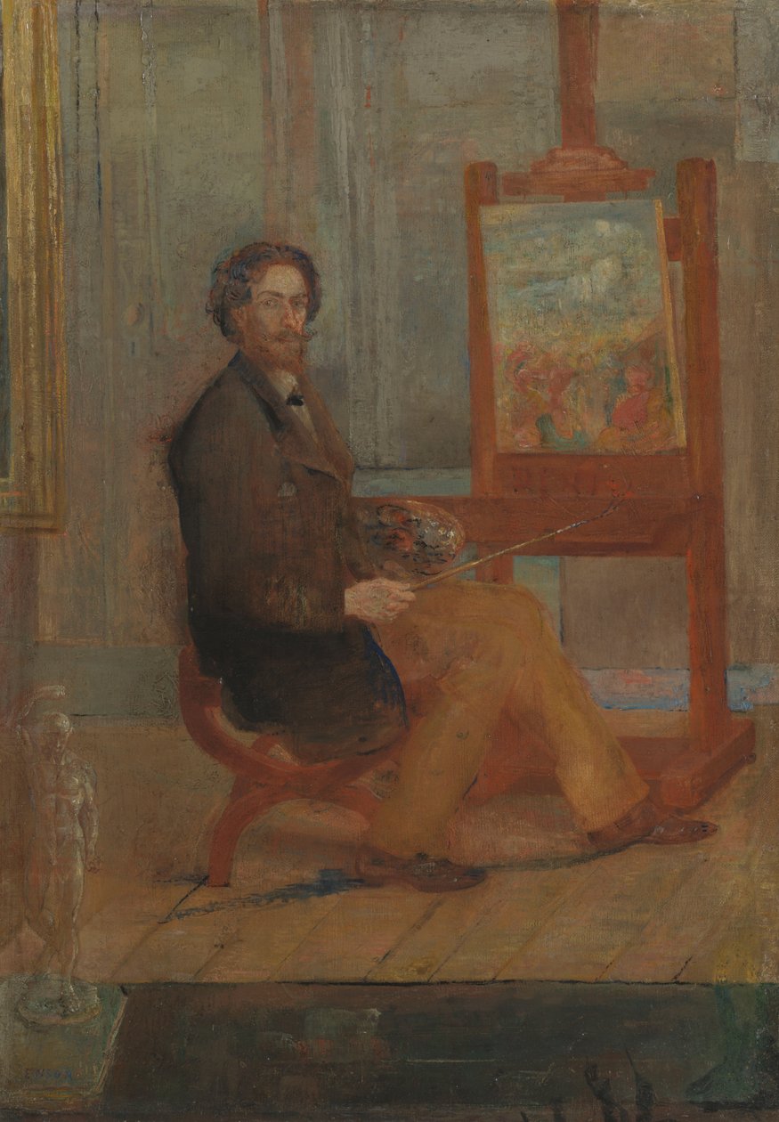 Ensor u svého stojanu od James Ensor