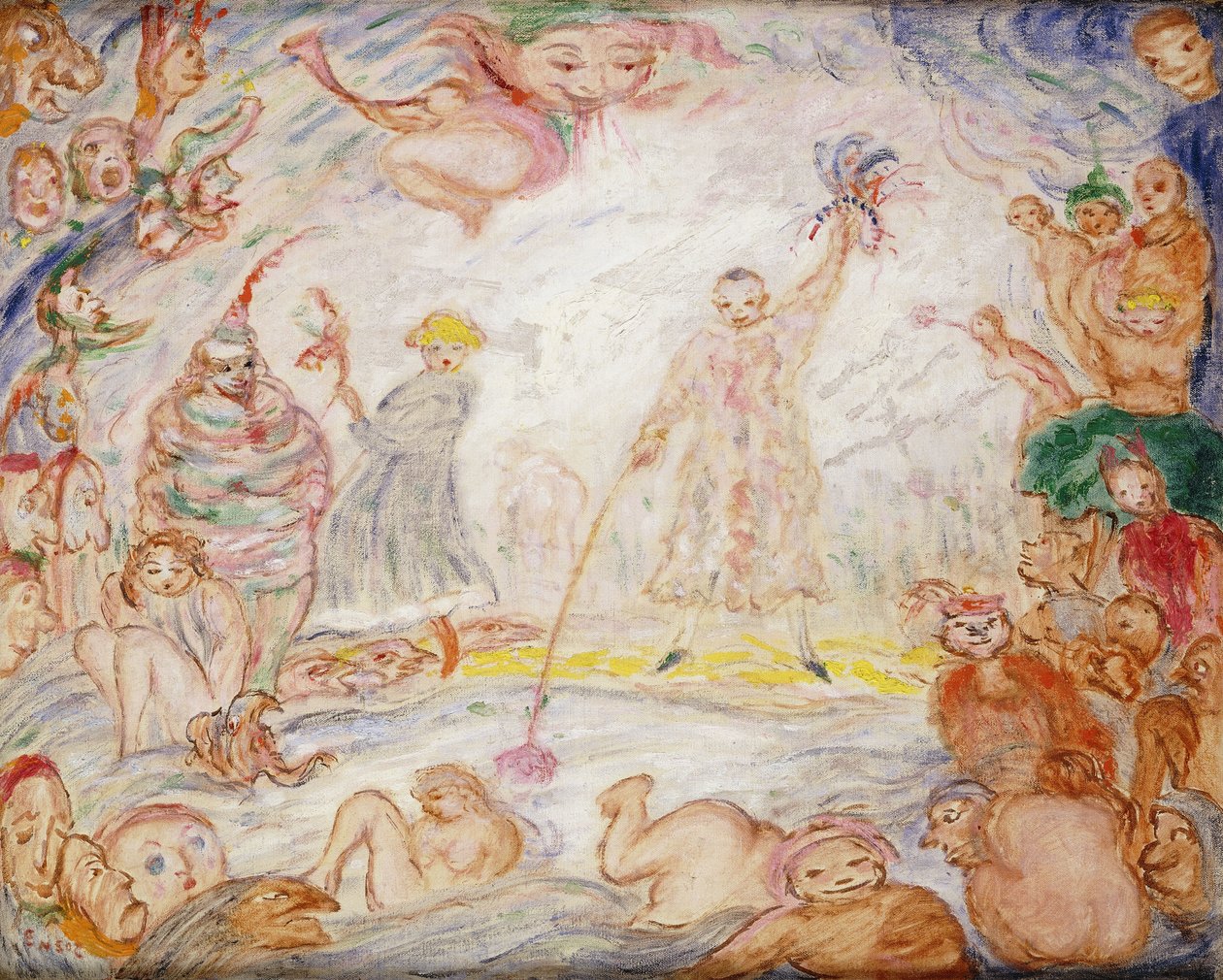 Evoluce mezi nebem a mořem, c. 1935 (olej na plátně) od James Ensor