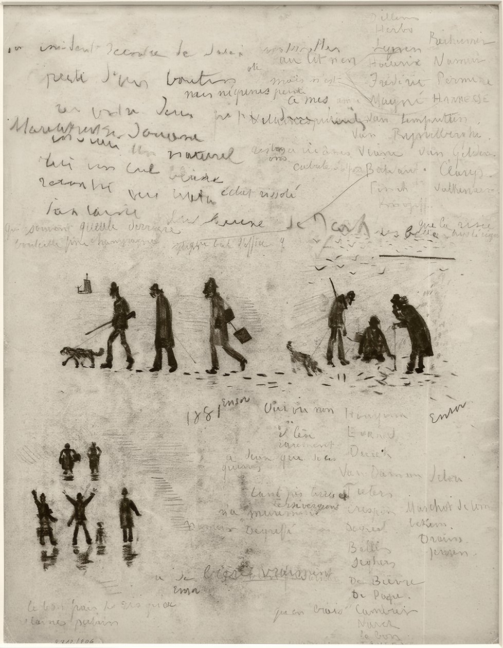 Příběh beze slov (lovci v zimě) od James Sidney Ensor