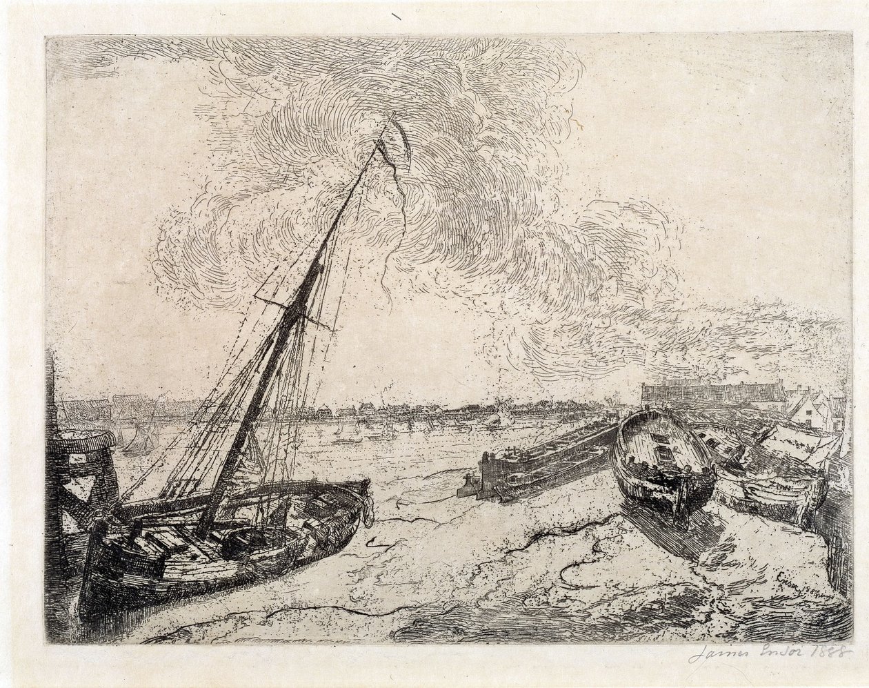 Uvízlé čluny od James Ensor