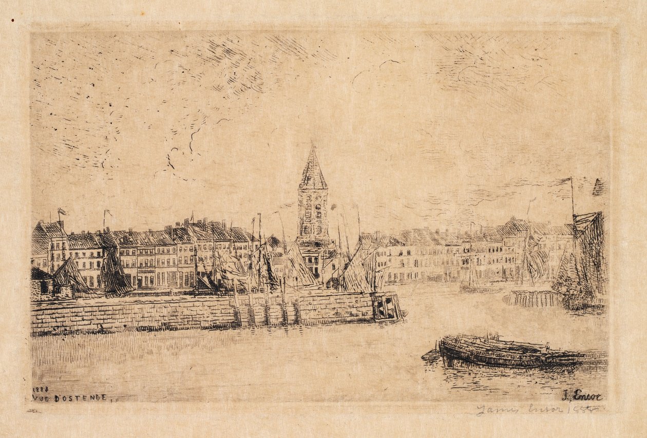 Pohled na Ostende z východu od James Ensor